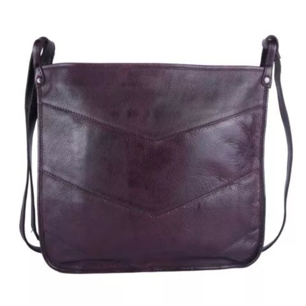 Chevron Pattern Crossbody Eggplant Purse